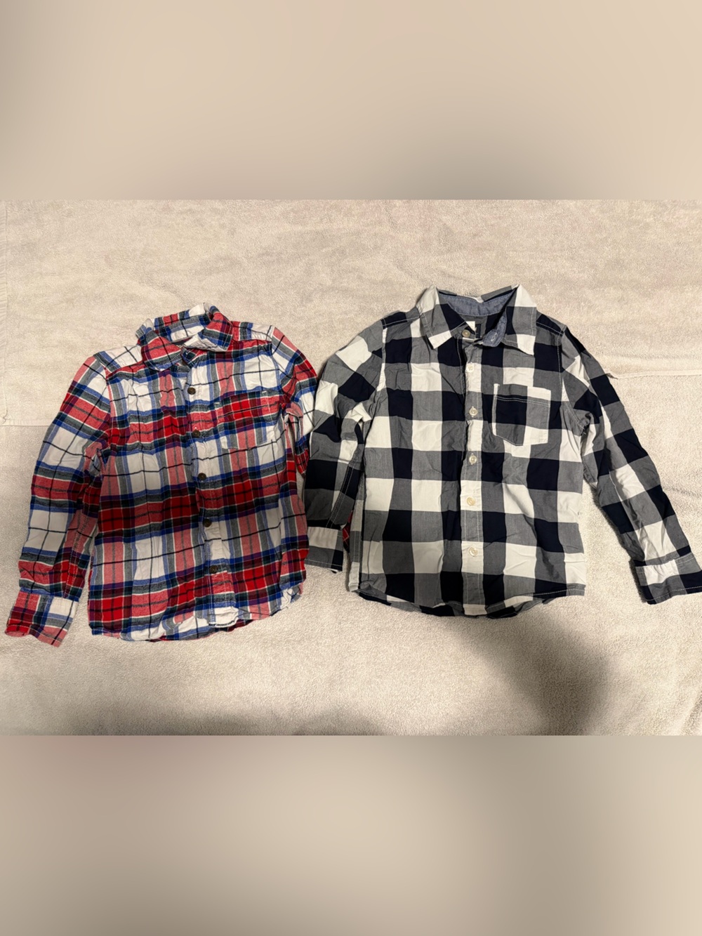 OshKosh B'gosh Boys' Plaid Button-Down Shirts - Red/Blue and Black/White